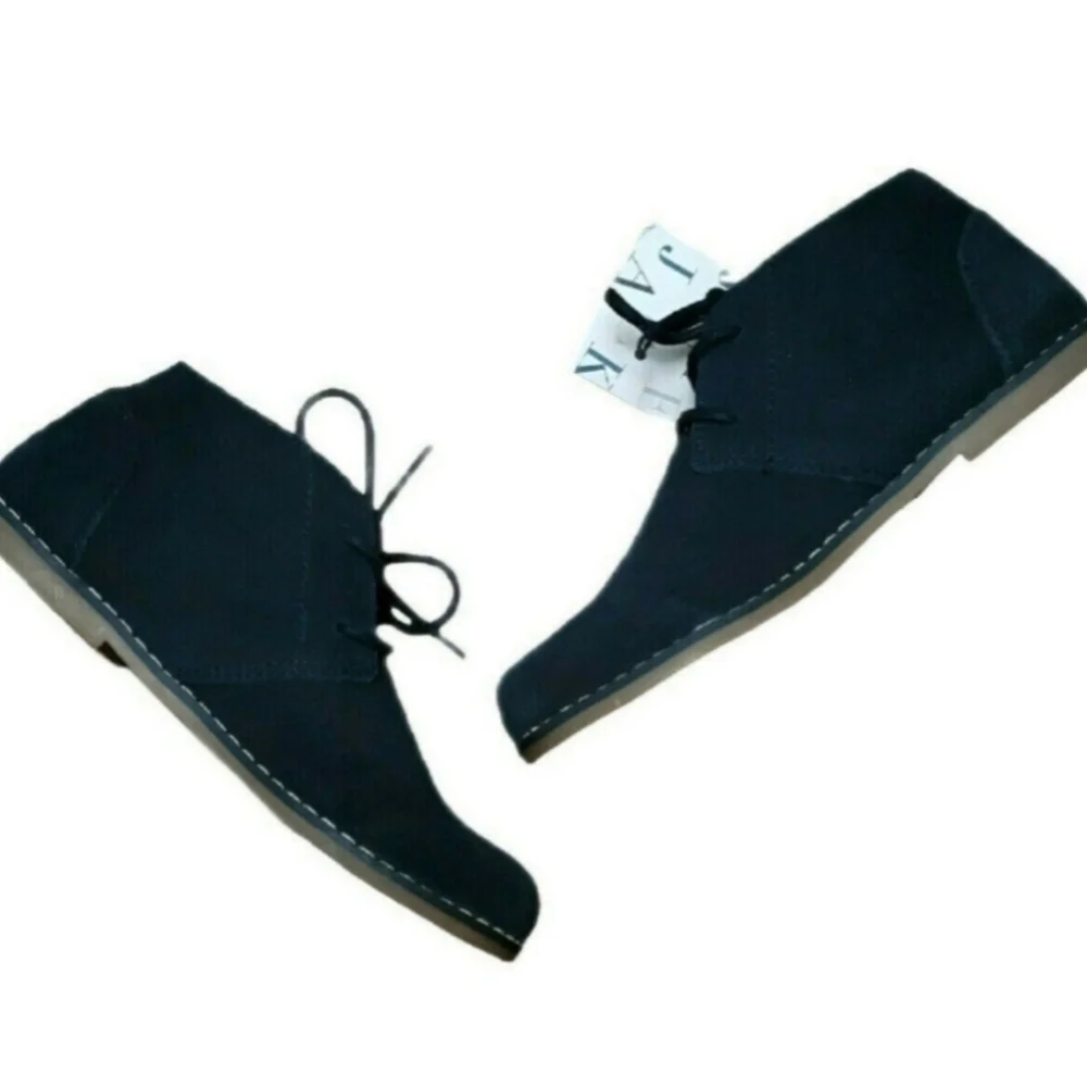 Janie and Jack Dark Navy Blue Suede Leather Boots Size 12 NWT